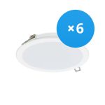 Confezione Multipack 6x Philips Downlight LED DN065B Metallo Bianca 12W 1200lm 110D - 830 Luce Calda | 175mm - Ritaglio 150mm - IP20