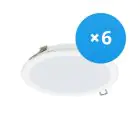 Confezione Multipack 6x Philips Downlight LED DN065B Metallo Bianca 12W 1200lm 110D - 830 Luce Calda | 175mm - Ritaglio 150mm - IP20